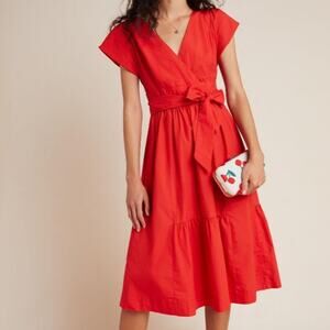 Anthropologie Maeve Coral Mairead Midi Dress 2